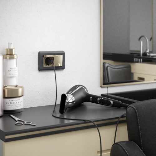 Купить Рамка из поликарбоната для двойной розетки Stream графит в rum24.ru фото: 5