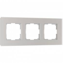 Рамка из стекла на 3 поста Senso дымчатый soft-touch