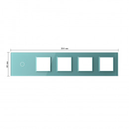 Панель для сенсорного выключателя и 4-х розеток Livolo, 1 клавиша, цвет зеленый, стекло BB-C7-C1/SR/SR/SR/SR-18