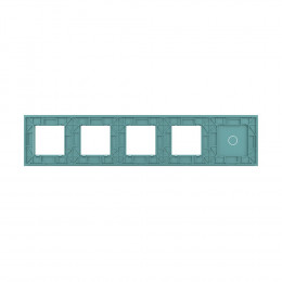 Панель для сенсорного выключателя и 4-х розеток Livolo, 1 клавиша, цвет зеленый, стекло BB-C7-C1/SR/SR/SR/SR-18