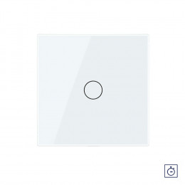 Одноклавишный сенсорный выключатель с таймером Livolo, 1 пост, цвет белый