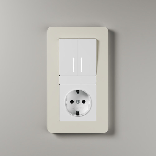 Купить Рамка из поликарбоната на 2 поста Split айвори/белый, soft-touch в rum24.ru фото: 4