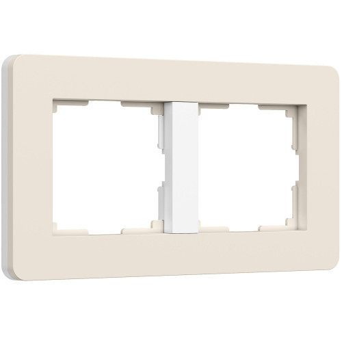 Купить Рамка из поликарбоната на 2 поста Split айвори/белый, soft-touch в rum24.ru