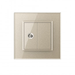 Розетка телевизионная одинарная Livolo, 1 пост, цвет шампань