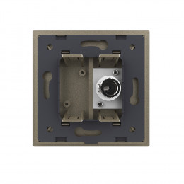 Розетка телевизионная одинарная Livolo, 1 пост, цвет шампань