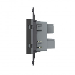 Розетка электрическая универсальная с заземлением защитными шторками 16A Livolo, цвет черный (механизм) аналог VL-C7-C1C-12 VL-FCT22 16A-2BP