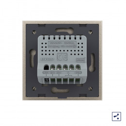 Двухклавишный проходной/перекрестный сенсорный выключатель Livolo, 1 пост, цвет шампань