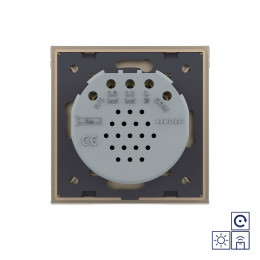 Сенсорный импульсный радиоуправляемый выключатель Livolo Quadro сухой контакт 2 клавиши Золотой