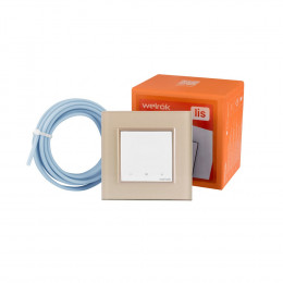 Терморегулятор Welrok LIS для рамки LIVOLO с сенсорным управлением, датчик пола 3 м, цвет белый с жемчужной рамкой