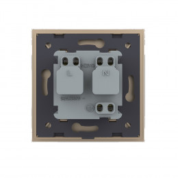 Розетка электрическая 16A с водонепроницаемой крышкой Livolo, 1 пост, цвет золотой