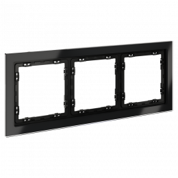 Рамка стеклянная VOLTUM S70 на 3 поста, (черный,стекло) VLS110308