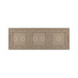 Панель тройная: 1 выключатель + 2 выключателя + 2 выключателя Золотая