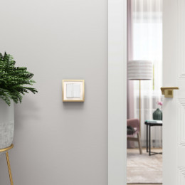 Выключатель двухклавишный с подсветкой (белый акрил) Werkel W1120141