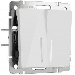 Выключатель двухклавишный с подсветкой (белый акрил) Werkel W1120141
