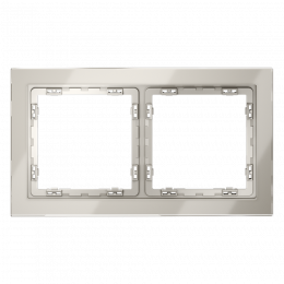 Рамка стеклянная VOLTUM S70 на 2 поста, (кашемир, стекло) VLS110203