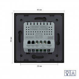 Одноклавишный сенсорный диммер Livolo с функцией радиоуправления, 1 пост, цвет черный