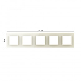 Рамка для розетки Livolo 5 постов, цвет жемчужный, стекло