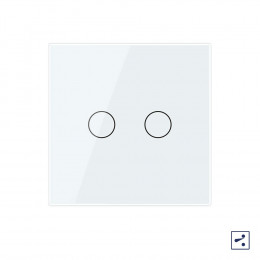 Двухклавишный проходной/перекрестный сенсорный выключатель Livolo, 1 пост, Белый