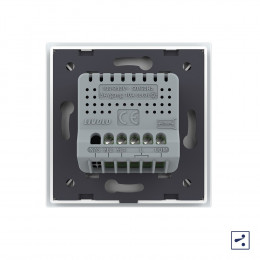 Двухклавишный проходной/перекрестный сенсорный выключатель Livolo, 1 пост, Белый