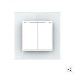 Механический проходной выключатель Livolo 2 клавиши Белый