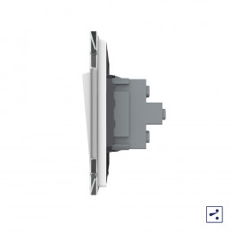 Механический проходной выключатель Livolo 2 клавиши Белый