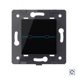 Двухклавишная сенсорная кнопка Livolo Quadro, цвет черный (механизм) VL-Q7-02H-12