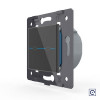 Купить Двухклавишная сенсорная кнопка Livolo Quadro, цвет черный (механизм) VL-Q7-02H-12 в rum24.ru