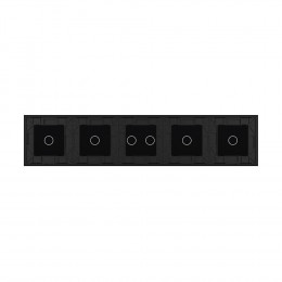 Панель для пяти сенсорных выключателей Livolo, 6 клавиш (1+1+2+1+1), цвет черный, стекло