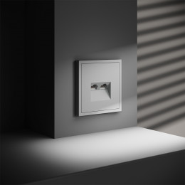 Розетка компьютерная встраиваемая VOLTUM S70 двойная RJ45+RJ45 кат.6, (белый матовый) VLS060202