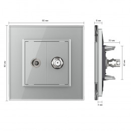 Розетка ТВ-Спутник LIVOLO серая VL-C791VST-15
