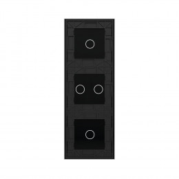 Панель вертикальная для трех сенсорных выключателей Livolo, 4 клавиши (1+2+1), цвет черный, стекло
