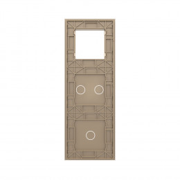 Панель вертикальная для двух сенсорных выключателей и розетки Livolo, 3 клавиши (1+2), цвет золотой, стекло