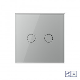 Двухклавишный проходной/перекрестный сенсорный выключатель Livolo с функцией радиоуправления, 1 пост, цвет серый