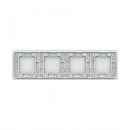 Панель для четырех сенсорных выключателей Livolo, 7 клавиш (2+2+2+1), цвет белый, стекло