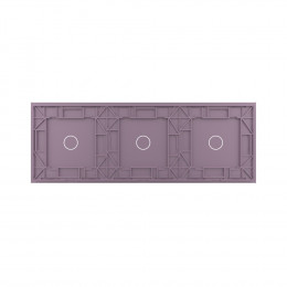 Панель для трех сенсорных выключателей Livolo, 3 клавиши (1+1+1), цвет розовый, стекло