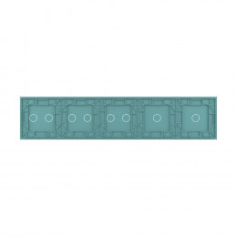 Панель для пяти сенсорных выключателей Livolo, 8 клавиш (1+1+2+2+2), цвет зеленый, стекло