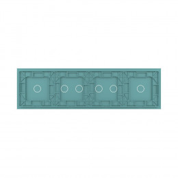 Панель для четырех сенсорных выключателей Livolo, 6 клавиш (1+2+2+1), цвет зеленый, стекло