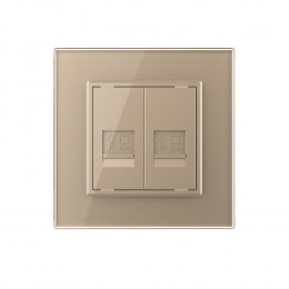 Розетка компьютерная двойная LIVOLO RJ-45 золотая VL-C792C-13