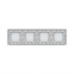 Панель для четырех сенсорных выключателей Livolo, 7 клавиш (2+2+1+2), цвет белый, стекло