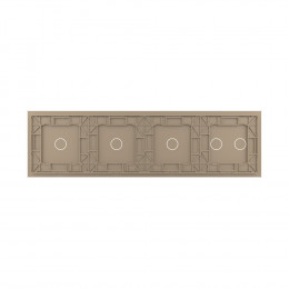 Панель для четырех сенсорных выключателей Livolo, 5 клавиш (2+1+1+1), цвет золотой, стекло