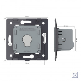 Одноклавишный сенсорный выключатель Livolo сухой контакт (механизм) VL-FC1N-2G