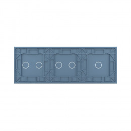 Панель для трех сенсорных выключателей Livolo, 5 клавиш (1+2+2), цвет синий, стекло