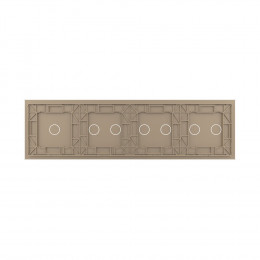 Панель для четырех сенсорных выключателей Livolo, 7 клавиш (2+2+2+1), цвет золотой, стекло