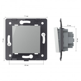 Одноклавишный механический выключатель Livolo, цвет серый (механизм), VL-C7-K1-15