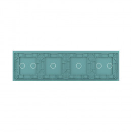 Панель для четырех сенсорных выключателей Livolo, 6 клавиш (2+1+2+1), цвет зеленый, стекло