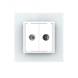 ТВ-розетка двойная LIVOLO белая VL-C792V-11