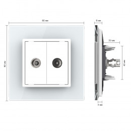 ТВ-розетка двойная LIVOLO белая VL-C792V-11