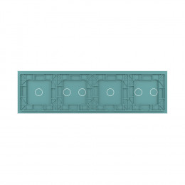 Панель для четырех сенсорных выключателей Livolo, 7 клавиш (2+1+2+2), цвет зеленый, стекло