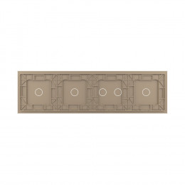 Панель для четырех сенсорных выключателей Livolo, 5 клавиш (1+2+1+1), цвет золотой, стекло