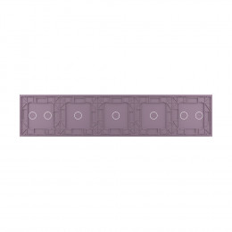 Панель для пяти сенсорных выключателей Livolo, 7 клавиш (2+1+1+1+2), цвет розовый, стекло